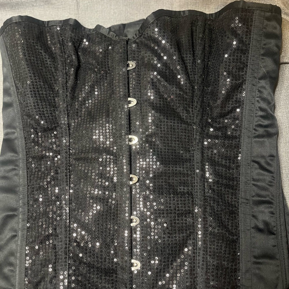True Corset Playgirl Black Sequin 32” - Picture 2 of 7